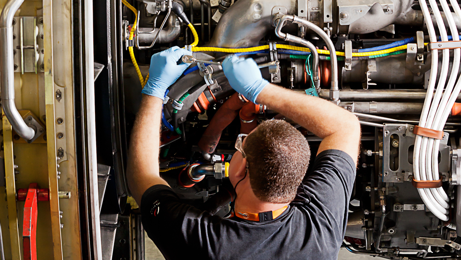 GE Aerospace MRO shop worker